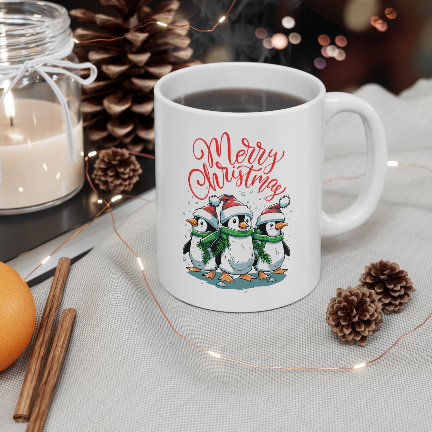 Cute Christmas Penguins - Perfect Christmas Gift - Christmas spirit - Ceramic Mug 11oz