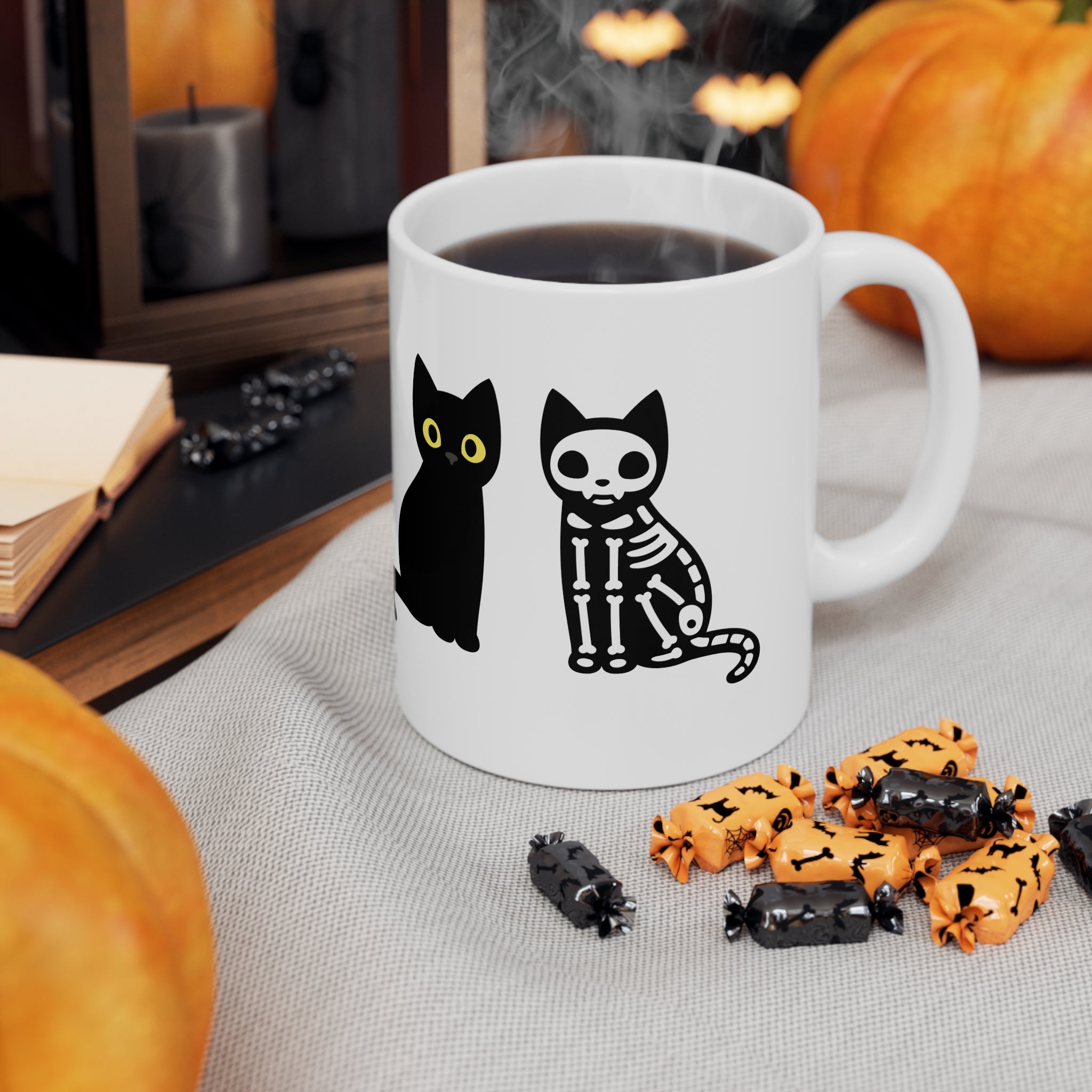 Sottobicchiere In Ceramica Alchemy Catty Without Coffee – 9,3 Cm, Design Inglese Nero